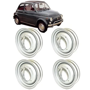 Kit 4 Cerchi Ruota in Ferro Omologati per FIAT 500 Epoca Alta Qualità 3,50x12 - Foto 1 di 5