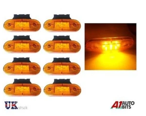 8x 12V LED Amber Orange Side Marker Lights Indicator Trailer Truck Lorry Van Bus - Picture 1 of 3