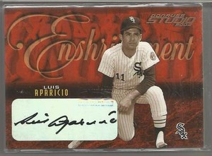 2003 Donruss Studio Baseball Luis Aparicio Enshrinement Auto Card 36/100