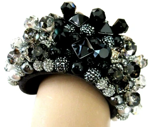 SWAROVSKI Crystal Signed MASSIVE Over The Top Hombre Crystal Cuff Bracelet - Picture 1 of 7