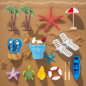 15X Miniature Beach Cupcake Toppers Beach Cake Decorations For Swimming Pool - Picture 1 of 12