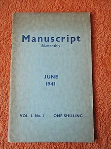 THE MANUSCRIPT MAGAZINE - 1941 - NUMBER ONE - POETRY ~ STORIES - ARTS - ECT - Picture 1 of 4