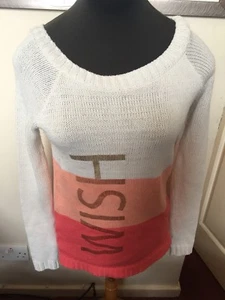 Lovely Ladies Lipsy White Jumper Sweatshirt top Size uk 10 - Picture 1 of 8