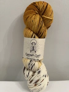 Handgefärbtes Garn Knäuel mehrfarbig 100% SW Merinowolle braun gelb creme - Bild 1 von 7