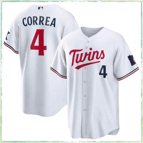 Carlos Correa No.4 Baseball Jersey 2023 Print White Color Fullsize Cover