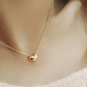 Fashion Women Gold Plated Heart Bib Statement Chain Pendant Necklace Jewelry - Picture 1 of 5