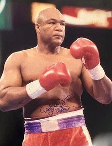 GEORGE FOREMAN REPRINT 8X10 PHOTO SIGNED AUTOGRAPHED CHRISTMAS MAN CAVE GIFT - Picture 1 of 1