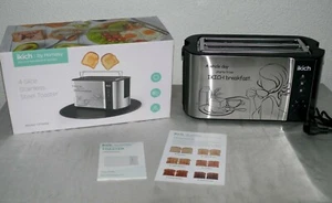 Ikich CP144A Langschlitz Toaster 4 Scheiben 6 Stufen Brotaufsatz 1500W BLK Edels - Bild 1 von 12