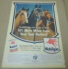 Mobilgas Mobiloil Horses Pegasus Red Winged 1943 Original Print Advertising