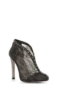 NEW BCBGMAXAZRIA BLACK WHIM LACE AND STUDS HIGH HEELS BOOTIE/F15A SIZE 5.5M - Picture 1 of 3