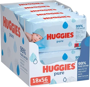 Huggies Pure Baby Wipes 18 Packs (1008 Wipes) – 99% Water, Fragrance-Free - Picture 1 of 9