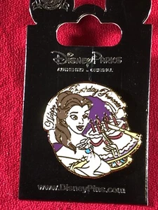 1 Disney Pin Belle - Happy Birthday Princess   New on Card As Seen Lot WFT - Picture 1 of 3