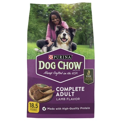 Comida seca completa Purina Dog Chow para perros adultos alta en proteínas, cordero, 18,5 lb Foto 1 de 4