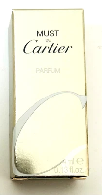 VINTAGE 1980'S MUST DE CARTIER PARFUM EXTRAIT 4ML NEW IN BOX - Image 1 of 4