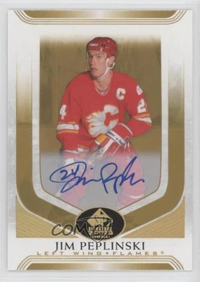 2020-21 SP Signature Edition Legends Gold Spectrum Foil Jim Peplinski #153 Auto - Image 1 of 2