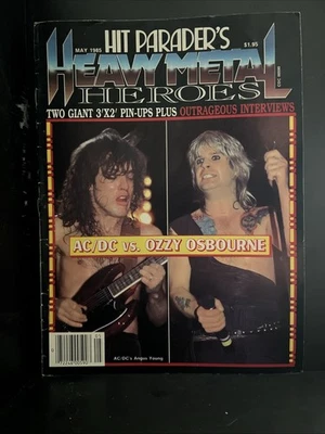 Hit Parader Heavy Metal Heroes Magazine May 1985 AC/DC Vs OZZY OSBORNE NO Poster - Image 1 of 4