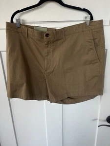 NWT Goodfellow & Co. Every Wear Flat Front Shorts, Brown Khaki Sz 42, 5” Inseam - Picture 1 of 11