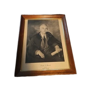 Franklin D. Roosevelt Portrait by Elizabeth Shoumatoff Intaglio Engraving - Picture 1 of 7