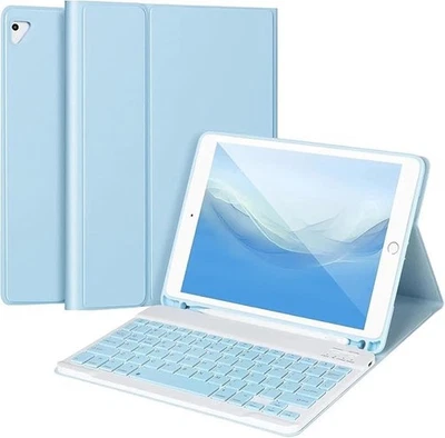 For iPad 10.9" 10th  2025 Bluetooth Keyboard Case Blue - Image 1 of 4
