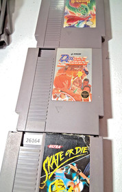 3 Nintendo games NES skate or die, double dribble, dragon warrior,  26164 bc21