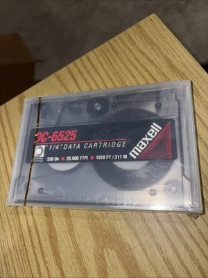 DC-6525 Maxell 1/4Inch Data Cartridge 1020 Feet 525 Megabytes NOS Sealed - Image 1 of 2