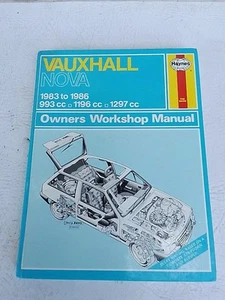 Haynes Vauxhall Nova 1983-1986 Owners Workshop Manual Vintage Hardback - Picture 1 of 15