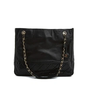 Chanel 1980 Sac Shopping  PM Timeless Classique Black Leather Tote Bag PM - Imagen 1 de 5