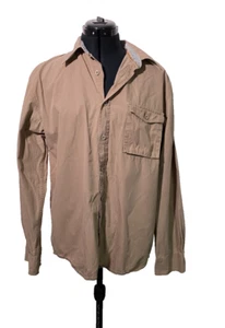 Fat Face Shirt Men Medium Beige Denim Cotton Button Up Size M - Picture 1 of 11