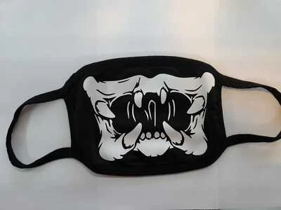 捕食者面膜可重复使用黑色,头骨牙齿,熊脸美国制造 — 第 1/4 张图片