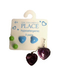 The Childrens Place Earrings Post Pierced Multi Pack Hypoallergenic New on Card