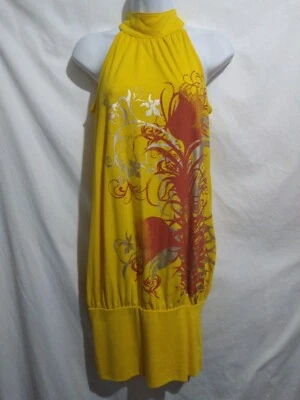 Vestido Chesley Talla M Sin Mangas Amarillo Brillante Estampado Gráfico Foto 1 de 4