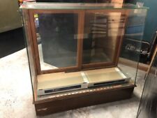 Vintage Mercantile Wood w/Slant Front Glass Floor Display Case/Cabinet