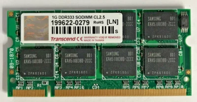 Transcend 1GB (1x1GB) DDR1 SODIMM 333MHz CL2.5 #R2004 - Bild 1 von 2