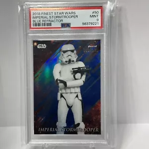 2018 Topps Finest Star Wars Blue Refractor /150 Imperial Stormtrooper #50 PSA 9 - Picture 1 of 2