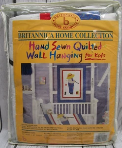 Vtg Hand Sewn Britannica Home Collection Quilted "Gone Fishing" Wall Hanging NIP - Picture 1 of 5