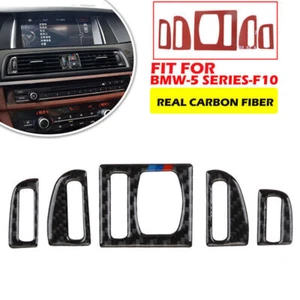 Para BMW F10 2011-2017 fibra de carbono real cubierta de ventilación interior borde decoración M - Imagen 1 de 6