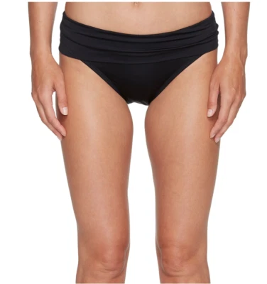 Parte inferior de bikini Jantzen para mujer cintura fruncida lisa, negra 8 Foto 1 de 3
