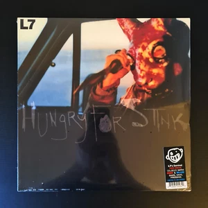L7 - HUNGRY FOR STINK Limited Edition CLEAR RED BLUE Vinyl LP Newbury Comics - Imagen 1 de 3