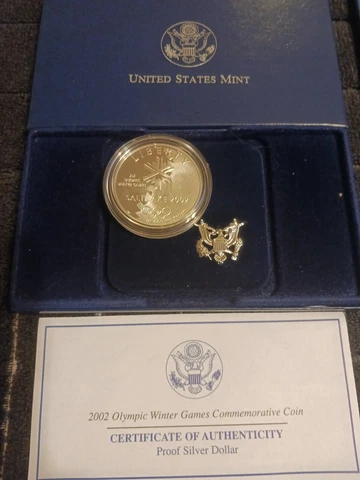 2002-P Olympic Winter Games SLC Silver $, Commemorative Proof, OGP/COA, [#42] Cover