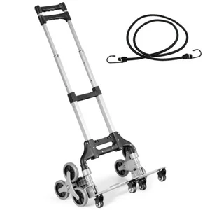 Folding Stair Climbing Cart Portable Hand Truck Utility Dolly w/ Bungee Cord - Picture 1 of 8