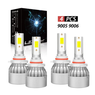 适用于 Geo Prizm 1993 - 1997 - 6000K LED 车头灯高低光束灯泡数量 4 — 第 1/4 张图片