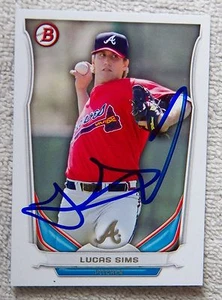 Atlanta Braves Lucas Sims Signed 2014 Bowman Card Auto - Picture 1 of 1