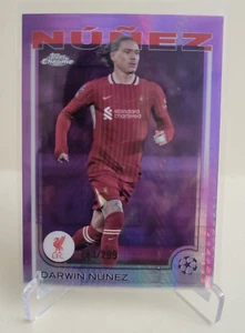 2024-25 TOPPS CHROME UEFA DARWIN NUNEZ VIOLET PRISM REF #89 Ser ##283/299 - Picture 1 of 2