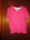 Women's Kim Rogers Perfectly Soft Pink W/White Polka Dots Short Sleeve Top M VGC