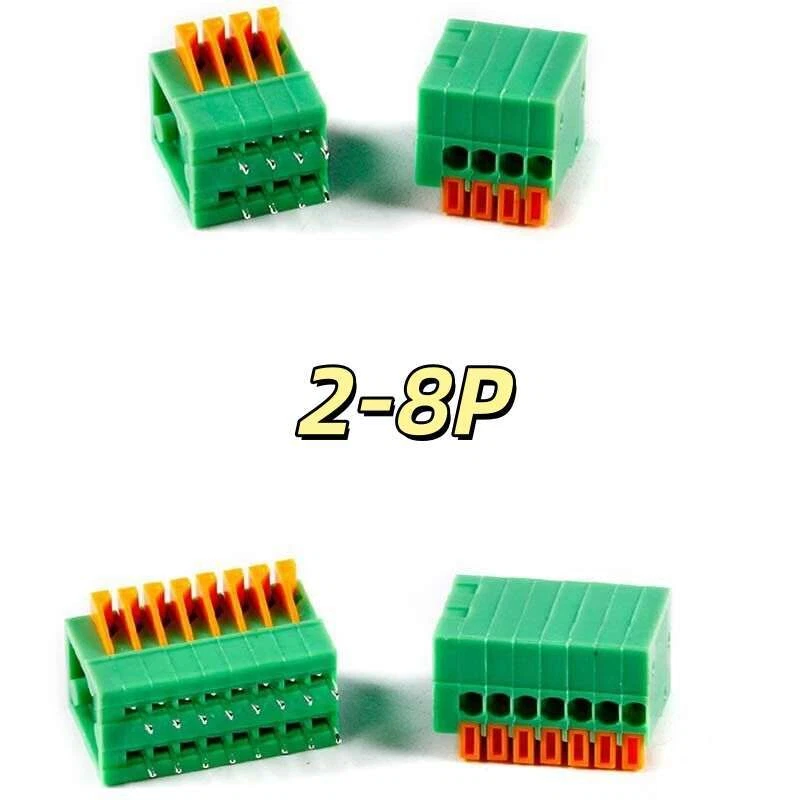 Terminal Block Connector KF141V/R 2~8 Pin2.54mm Pitch PCB Mount Spring Screless - Image 1 of 4