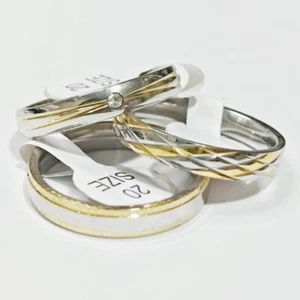 Venta al por mayor 30 piezas 4 mm estilos de arco interior mezclado acero inoxidable anillo para damas - Imagen 1 de 6