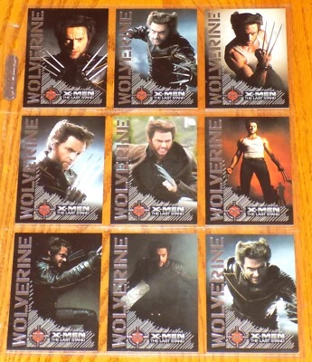 X-MEN LAST STAND WOLVERINE HUGH JACKMAN W1-W9 9 CARD SET RITTENHOUSE 2006 - Image 1 of 2