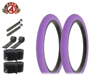 ALTA HIGH PERFORMANCE BICYCLE WIRE BEAD TIRES 18" X1.95 PURPLE BMX TREAD 8PC SET - Picture 1 of 1