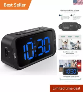 Elegant Digital Dual Alarm Clock with USB Charger and Adjustable Brightness - Picture 1 of 11