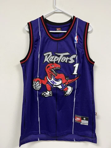 Vintage Nike Toronto Raptors Tracy Mcgrady Jersey Men’s Small Purple logo #1 Cover